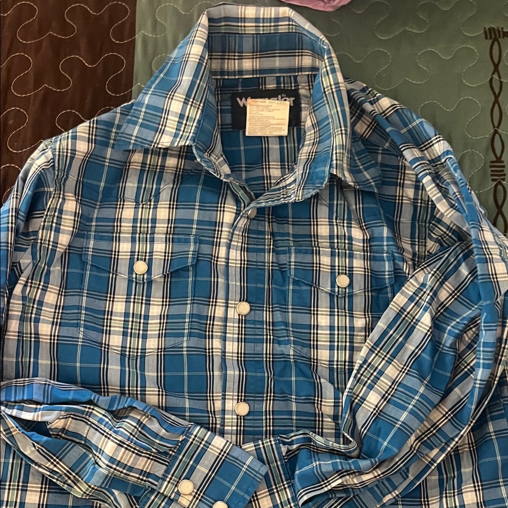 Boys wrangler snap up long sleeve